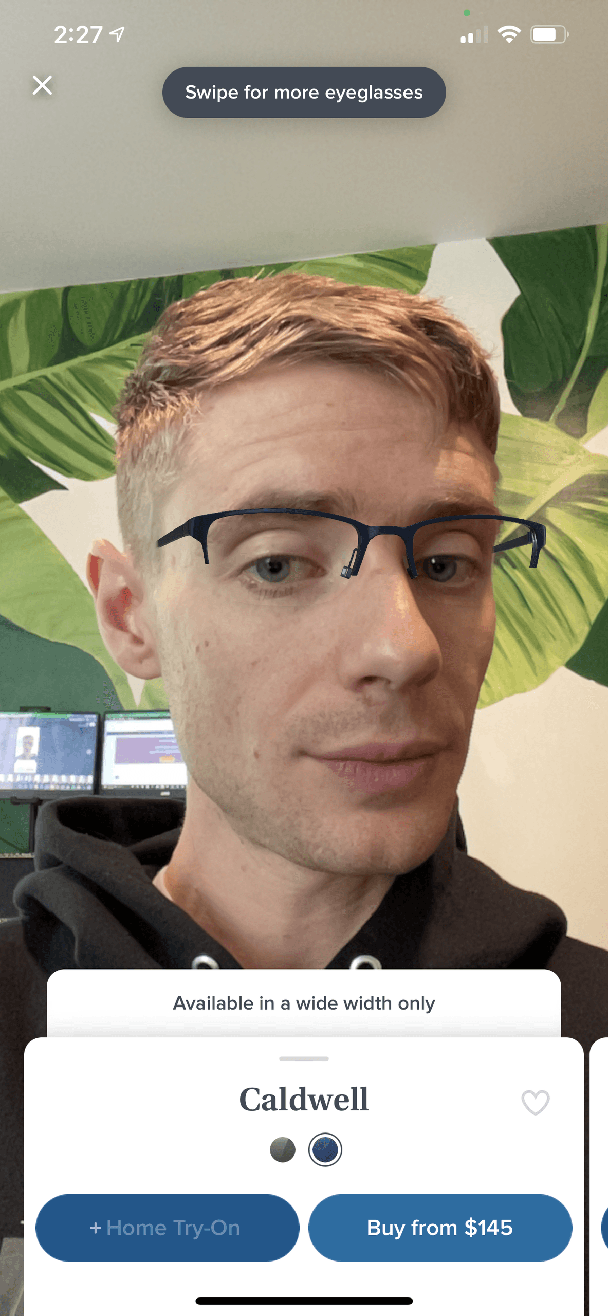 Warby Parker virtual try-on app